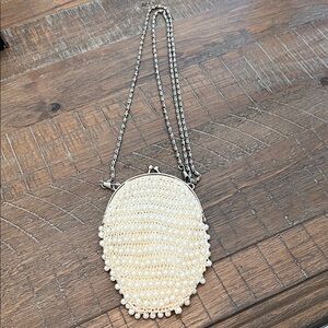 Elegant Cream Pearl Shoulder Bag